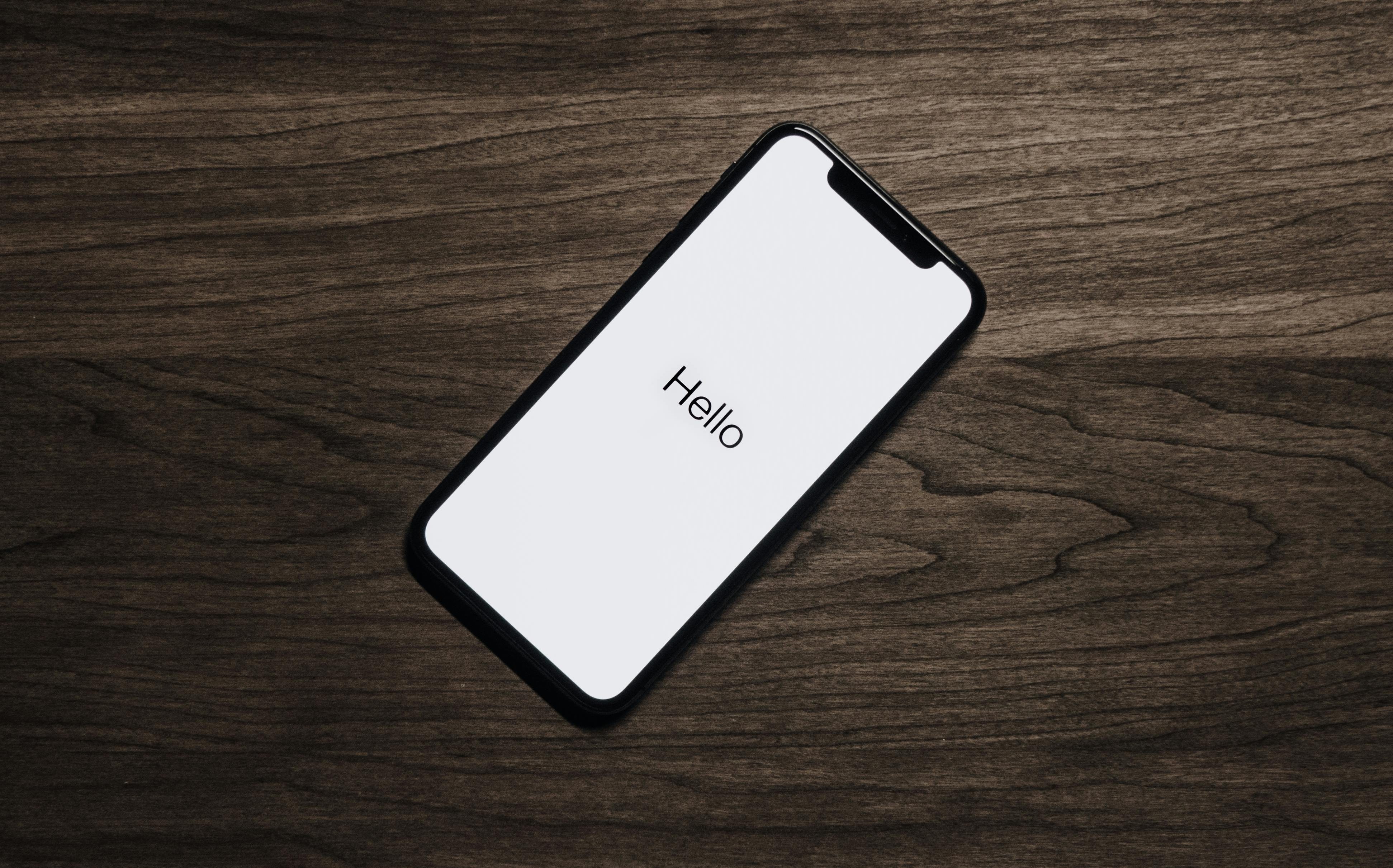 Phone on wood surface